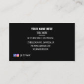 カスタムロゴモダンサークルミニマル黒白 名刺 (裏面)