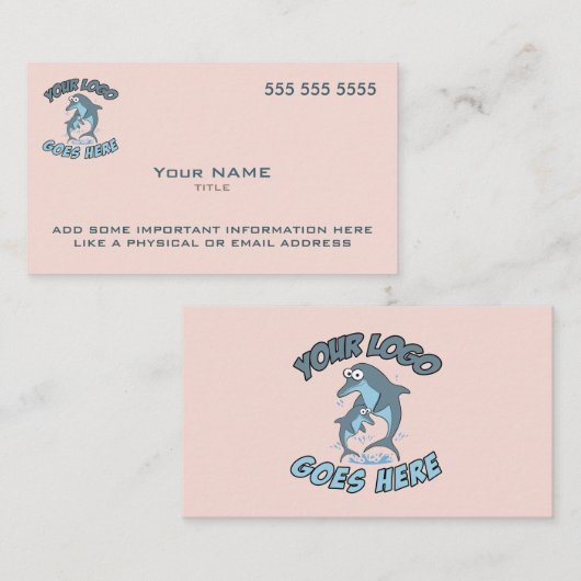 カスタムロゴモダンピンク 名刺 (正面/裏面)