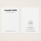 カスタムロゴモダンホワイトイヤリングディスプレイカード (正面&裏面)