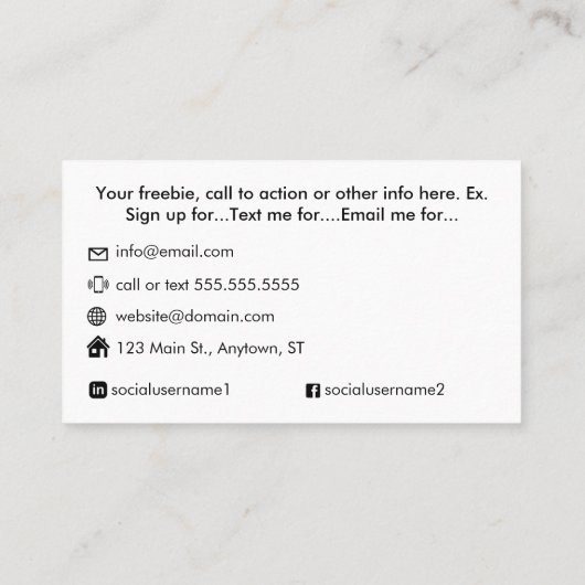 カスタムロゴモダンミニマルなソーシャルメディアのアイコン 名刺 (裏面)