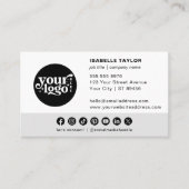 カスタムロゴモダンミニマルなソーシャルメディアのアイコン 名刺 (正面)