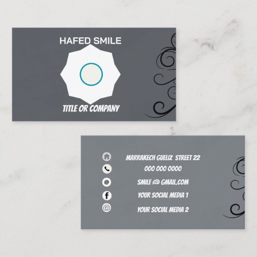 カスタムロゴモダンミニマルなソーシャルメディア 名刺 (正面/裏面)