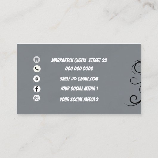 カスタムロゴモダンミニマルなソーシャルメディア 名刺 (裏面)