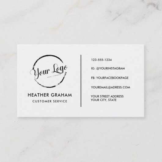 カスタムロゴモダンミニマルなソーシャルメディア 名刺 (正面)