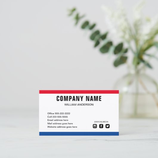 カスタムロゴモダンミニマルなソーシャルメディアb 名刺 (スタンド正面)