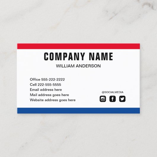 カスタムロゴモダンミニマルなソーシャルメディアb 名刺 (正面)