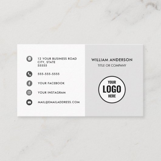 カスタムロゴモダンミニマルなソーシャルメディアb 名刺 (正面)