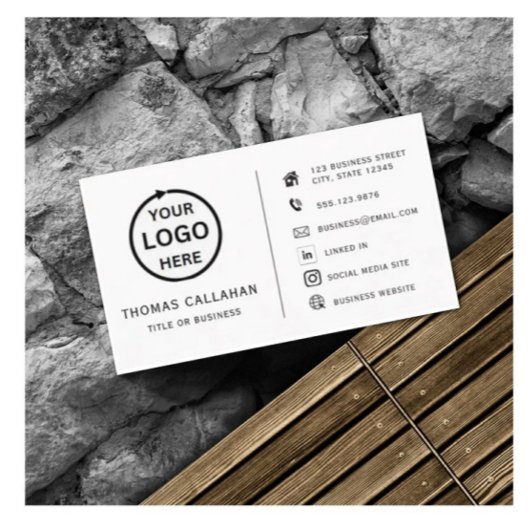 カスタムロゴモダンミニマルなソーシャル名刺 名刺