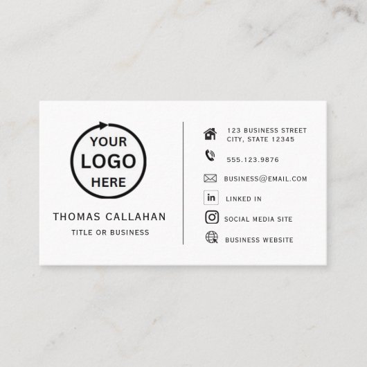 カスタムロゴモダンミニマルなソーシャル名刺 名刺 (正面)