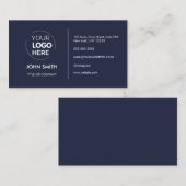カスタムロゴモダンミニマルなネイビーブルー 名刺 (正面/裏面)