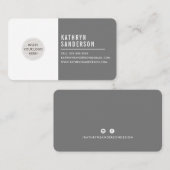 カスタムロゴモダンミニマルシンプル灰色 名刺 (正面/裏面)