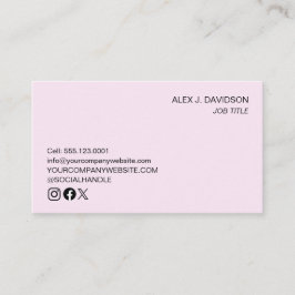 カスタムロゴモダンミニマルプロフェッショナルピンク 名刺