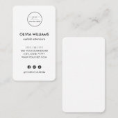 カスタムロゴモダンミニマル白い縦バス 名刺 (正面/裏面)