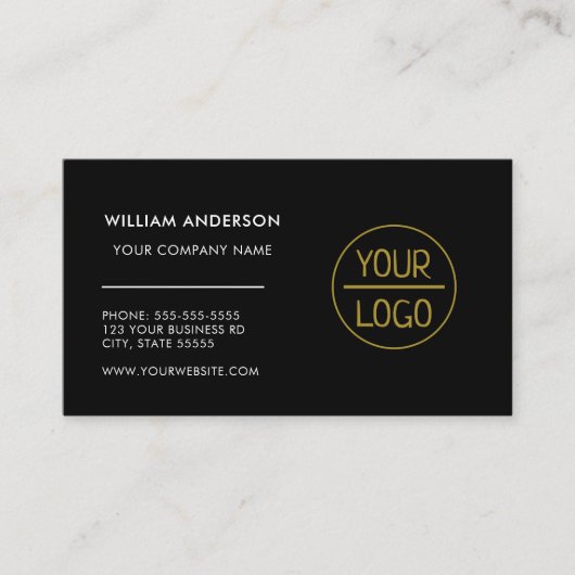 カスタムロゴモダンミニマル白または任意の色 名刺 (正面)