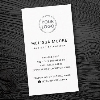 カスタムロゴモダンミニマル白 名刺