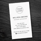 カスタムロゴモダンミニマル白 名刺