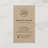 カスタムロゴモダンミニマル縦型クラフト紙 名刺 (正面)