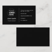 カスタムロゴモダンミニマル黒 名刺 (正面/裏面)