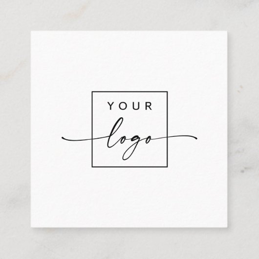 カスタムロゴモダンミニマル・ソーシャル・メディア・アイコン スクエア名刺 (裏面)