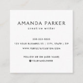 カスタムロゴモダンミニマル・ソーシャル・メディア・アイコン スクエア名刺 (正面)