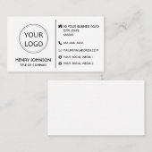 カスタムロゴモダンミニマル・ソーシャル・メディア・アイコン 名刺 (正面/裏面)