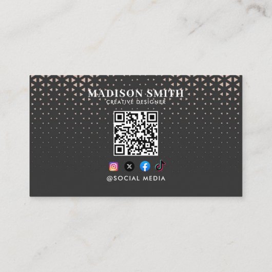 カスタムロゴモダンミニマル・ソーシャル・メディア・アイコン 名刺 (裏面)