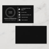 カスタムロゴモダンミニマル・ソーシャル・メディア・アイコン 名刺 (正面/裏面)