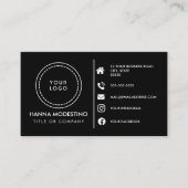 カスタムロゴモダンミニマル・ソーシャル・メディア・アイコン 名刺 (正面)