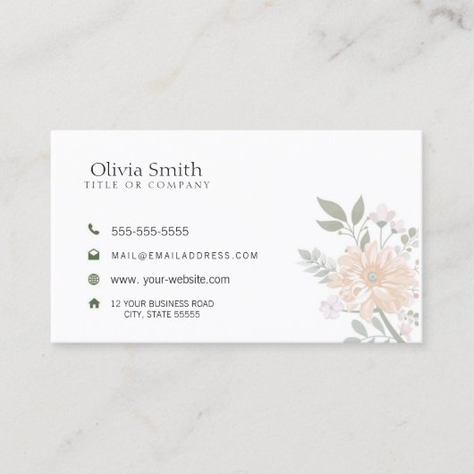 カスタムロゴモダンミニマル・ソーシャル・メディア・アイコン 名刺 (正面)