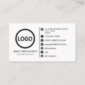 カスタムロゴモダンミニマル・ソーシャル・メディア・アイコン 名刺 (正面)