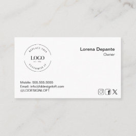 カスタムロゴモダンミニマルSNSコード 名刺