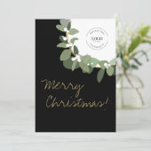 カスタムロゴモダンリースメリークリスマス シーズンカード (スタンド正面)
