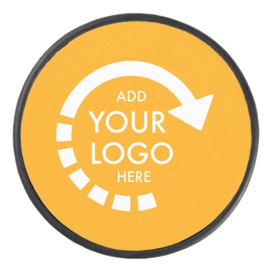 カスタムロゴモダン事業 |レトロ金ゴールド アイスホッケーパック (正面)