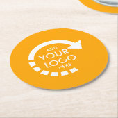 カスタムロゴモダン事業 |レトロ金ゴールド ラウンドペーパーコースター (アングル)