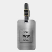 カスタムロゴモノグラムのシルバーグレー ラゲッジタグ (正面縦)