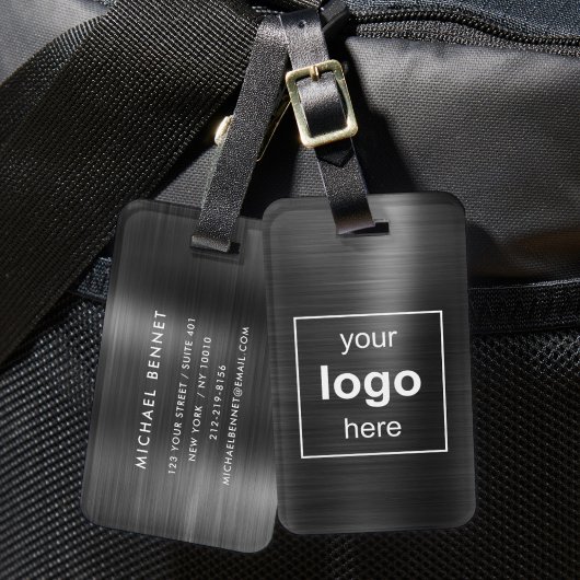 カスタムロゴモノグラムの黒 ラゲッジタグ