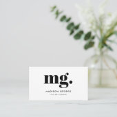 カスタムロゴモノグラムモダンミニマルQRコード 名刺 (スタンド正面)