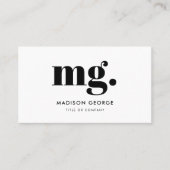 カスタムロゴモノグラムモダンミニマルQRコード 名刺 (正面)