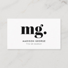 カスタムロゴモノグラムモダンミニマルQRコード 名刺