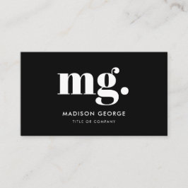 カスタムロゴモノグラムモダンミニマルQRコード 名刺