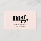 カスタムロゴモノグラムモダンミニマルQRコード 名刺 (正面)