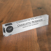 カスタムロゴラグジュアリーシルバーメタルエグゼクティブ デスクネームプレート (側面)