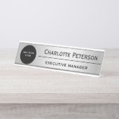 カスタムロゴラグジュアリーシルバーメタルエグゼクティブ デスクネームプレート (正面)