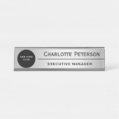 カスタムロゴラグジュアリーシルバーメタルエグゼクティブ デスクネームプレート (正面)