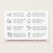 カスタムロゴリップフィラーアフターケアアドバイスカード (裏面)