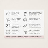 カスタムロゴリップ赤面アフターケアカード (裏面)