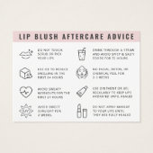 カスタムロゴリップ赤面アフターケア指示カード (裏面)