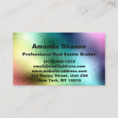 カスタムロゴレインボーホログラフィックユニコーンピンク 名刺 (裏面)