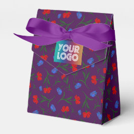 カスタムロゴレッドブルーナスフローラプリントエレガント フェイバーボックス