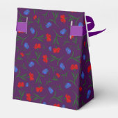 カスタムロゴレッドブルーナスフローラプリントエレガント フェイバーボックス (裏面サイド)